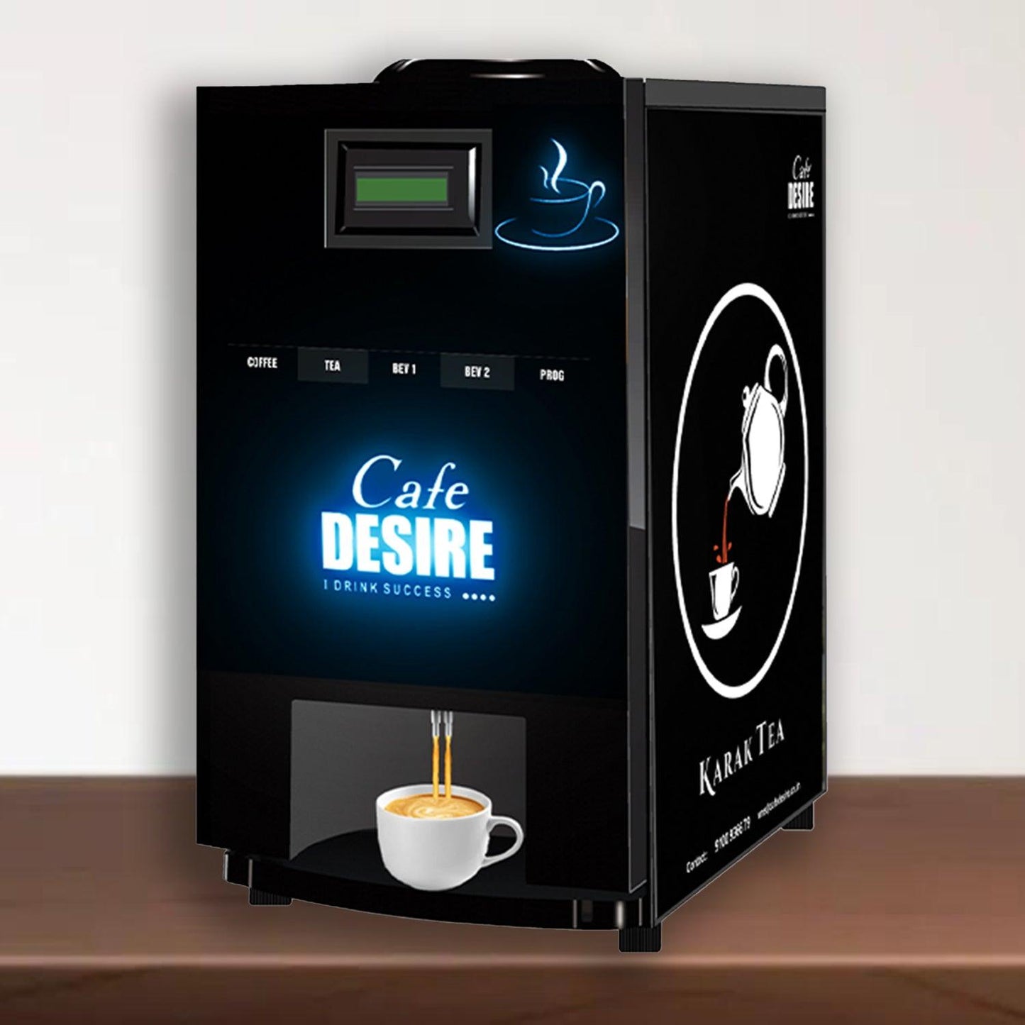 LED Coffee Machine 4 Lane | Four Beverage Options | Fully Automatic Tea & Coffee Vending Machine | For Offices, Shops and Smart Homes | Make 4 Varieties of Coffee Tea with Premix | No Milk, Tea, Coffee Powder Required