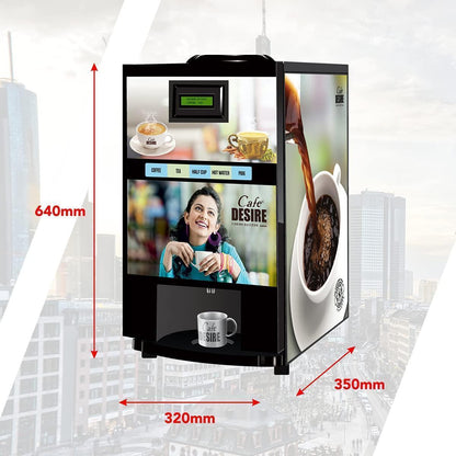 QR Code UPI Payment Enabled Coffee Machine 2 Lane | Two Beverage Options | Fully Automatic Tea & Coffee Vending Machine | For Offices, Shops and Smart Homes | Make 2 Varieties of Coffee Tea with Premix | No Milk, Tea, Coffee Powder Required - cafedesireonline.com