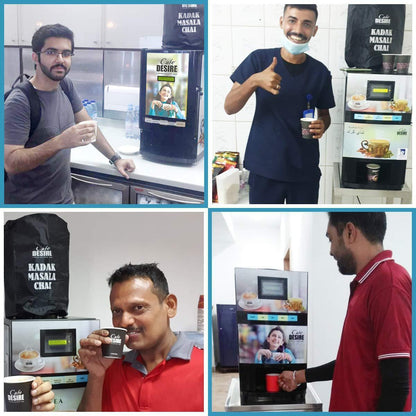 QR Code UPI Payment Enabled Coffee Machine 2 Lane | Two Beverage Options | Fully Automatic Tea & Coffee Vending Machine | For Offices, Shops and Smart Homes | Make 2 Varieties of Coffee Tea with Premix | No Milk, Tea, Coffee Powder Required - cafedesireonline.com