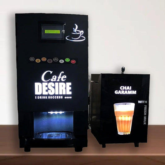 LED Insta Bean Classic Combo Coffee Vending Machine | Made with Fresh Milk | 8 Options