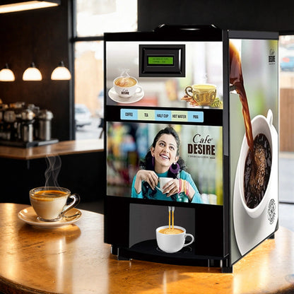 Coffee Machine 2 Lane | Two Beverage Options | Fully Automatic Coffee Tea Vending Machine | For Offices, Shops and Smart Homes | Make 2 Varieties of Coffee Tea with Premix | No Milk, Tea, Coffee Powder Required