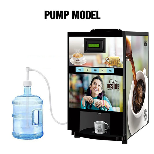 Pump Model - Coffee Machine 2 Lane | Two Beverage Options | Fully Automatic Tea & Coffee Vending Machine | For Offices, Shops and Smart Homes | Make 2 Varieties of Coffee Tea with Premix | No Milk, Tea, Coffee Powder Required