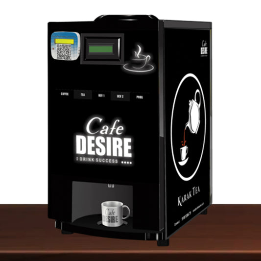 LED - QR Code UPI Payment Enabled Coffee Machine 4 Lane | Four Beverage Options | Fully Automatic Tea & Coffee Vending Machine | For Offices and Shops | Make 4 Varieties of Coffee Tea with Premix | No Milk, Tea, Coffee Powder Required