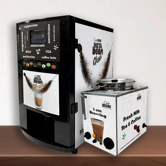 Insta Bean Classic Combo Coffee Vending Machine | Made with Fresh Milk | 8 Options